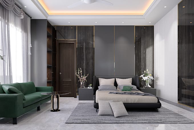 do realistic 3d rendering and modern interior designing