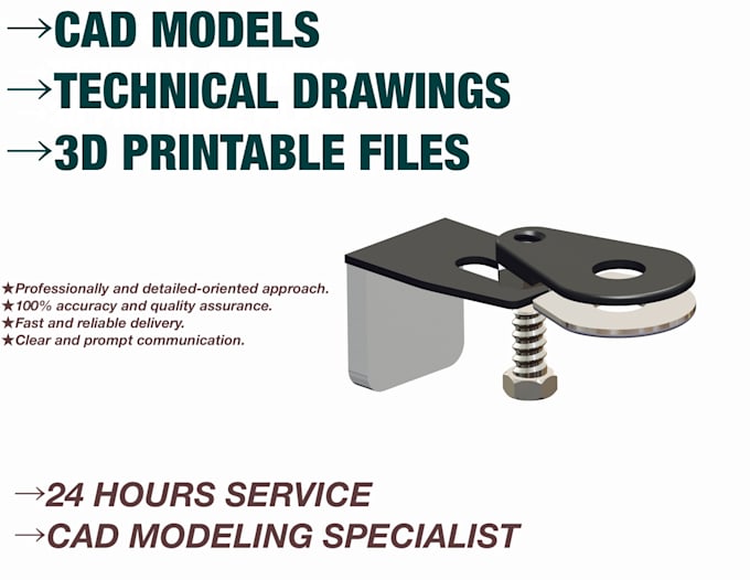 design cad models, technical drawings, and 3d printable files for your product
