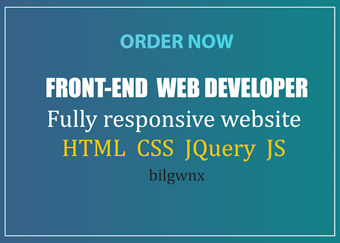 Create responsive websites using html, css, javascript by Bilgwnx | Fiverr