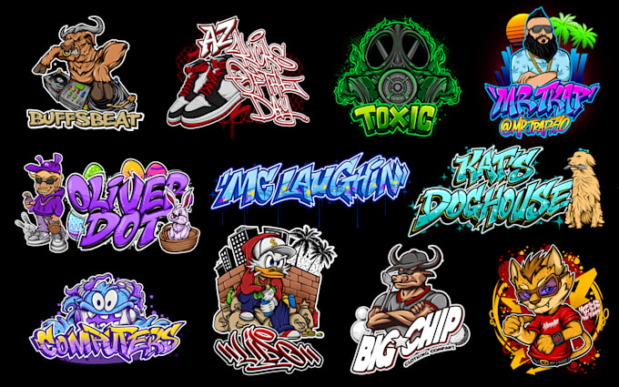 Create a logo design in the dope style of graffiti by Zsatriax