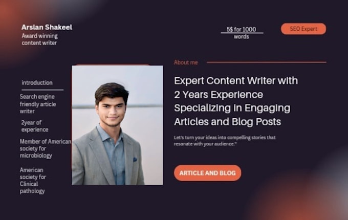 your content writer, article writer, or blogpost writer with SEO specialties