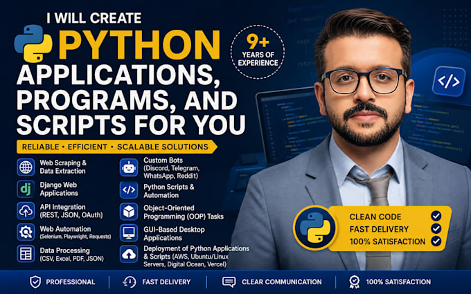 create python django applications, programs, and scripts for you