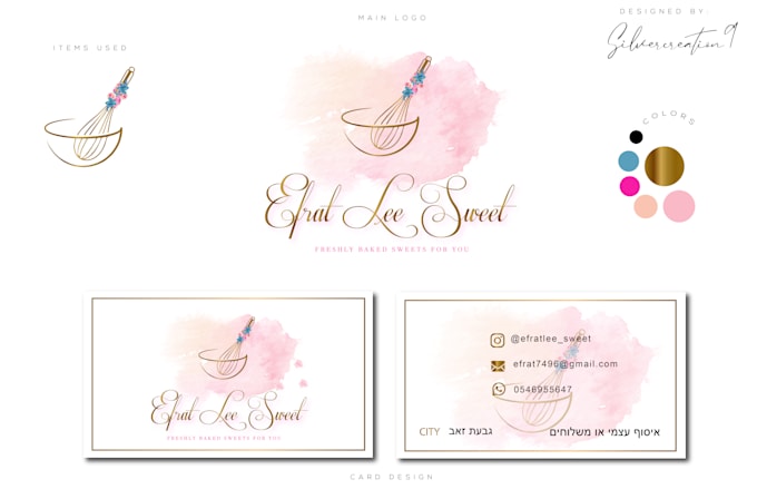 create a cake ,cupcake, sweets and bakery, logo for you
