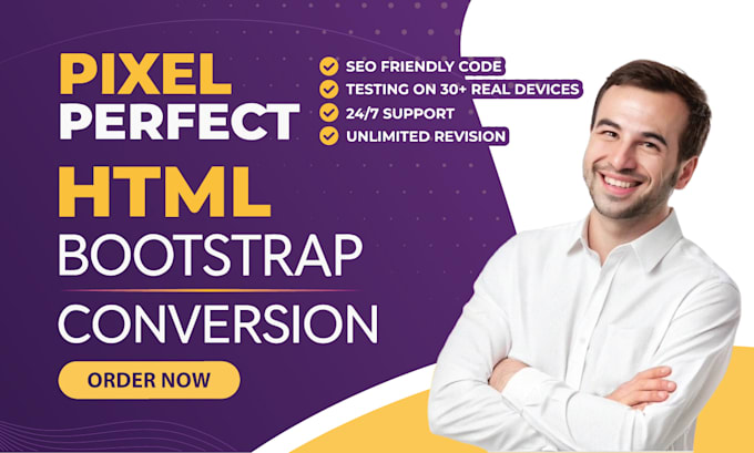 convert psd to html, xd to html, figma to html responsive bootstrap 5