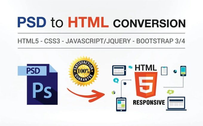 transform psd to html css javascript responsive design