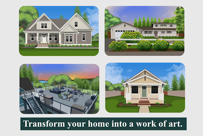 create vector art illustrations of your building or house