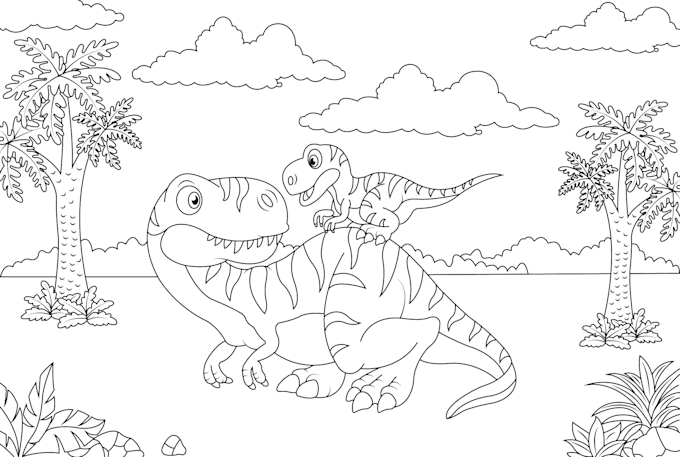draw coloring book page for children