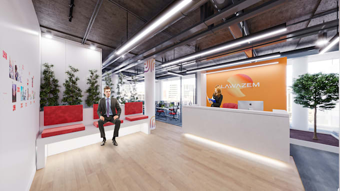 create stunning commercial office interior design renderings