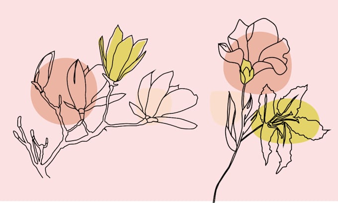 draw flower illustration for logo business elegant flower