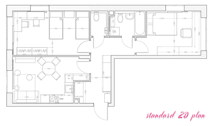 create an ergonomic floor plan with a furniture layout