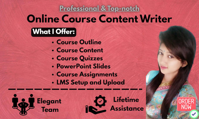 create online course content, lesson plan, course curriculum