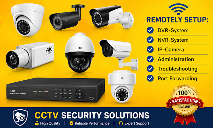 setup your cctv system dvr, nvr and security camera remotely
