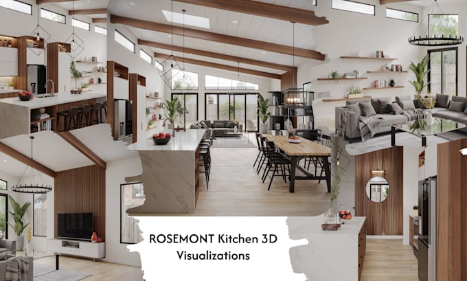 make your kitchen design and 3d rendering