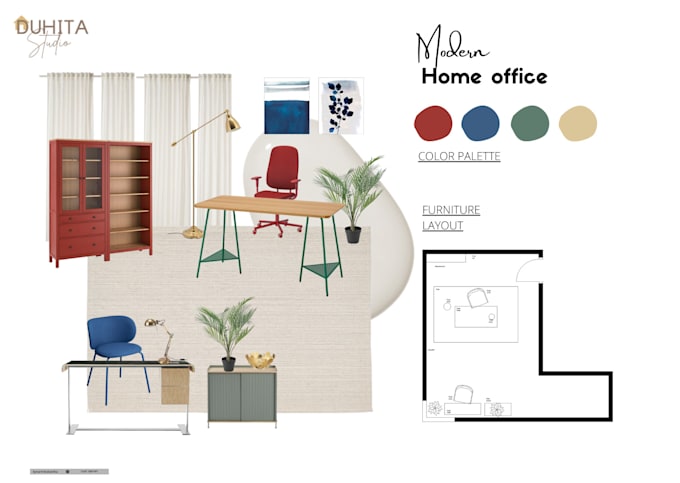 design mood board interior with shopping list