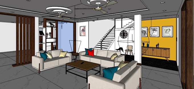 make 3d model on sketchup with materials and texture