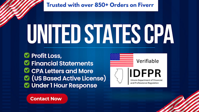 build a US CPA profit loss, financial statement, CPA letter