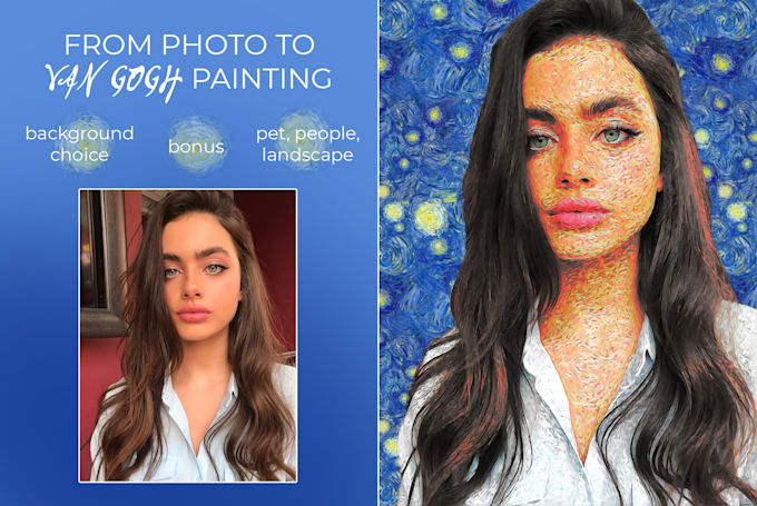 convert your photo to van gogh style custom painting