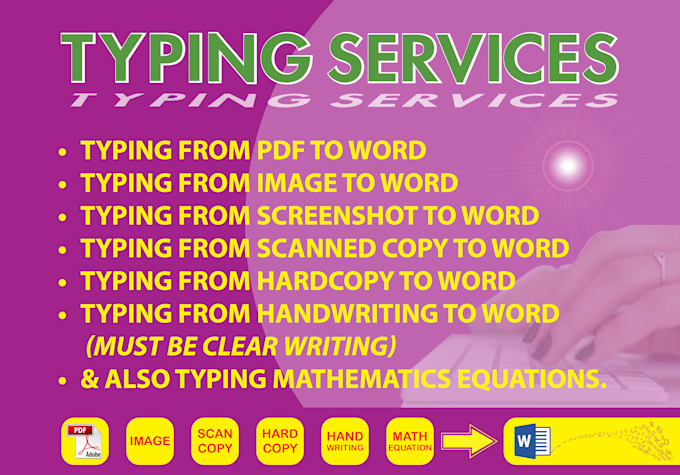 do fast error free typing, data entry works