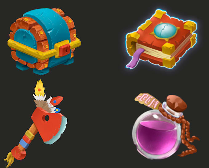 draw game items, props, assets, icons