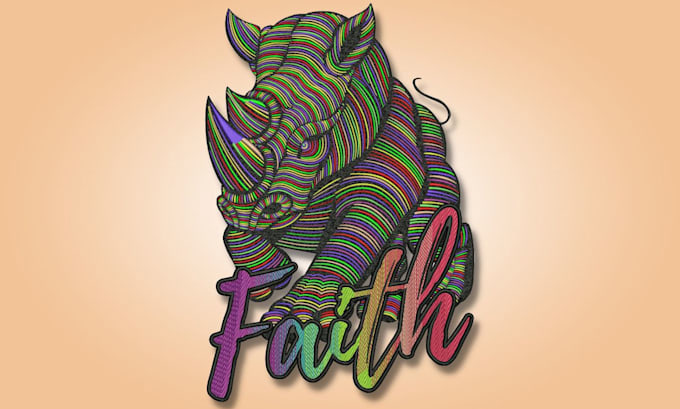 do embroidery digitizing and convert to dst, pes in 1 hour
