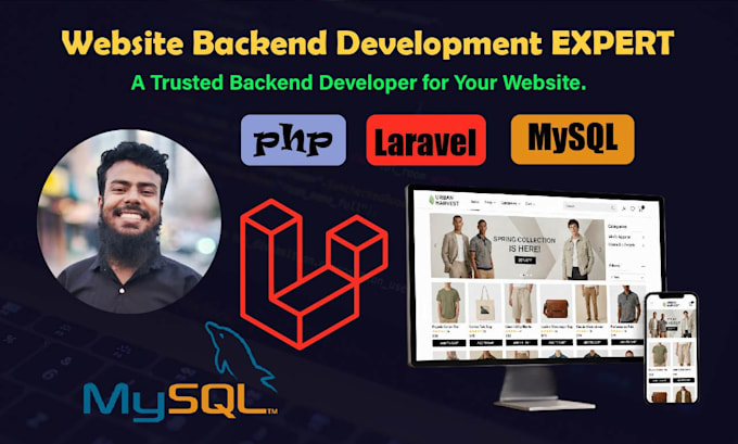 develop your website backend with PHP, laravel and mysql