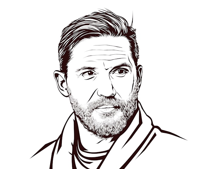 draw black and white vector illustration from your photo