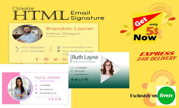 design email signature for gmail and outlook