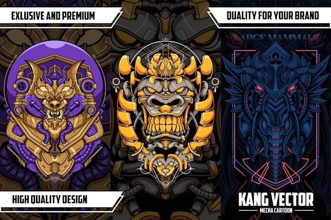 design unique mecha cartoon, character, mascot logo