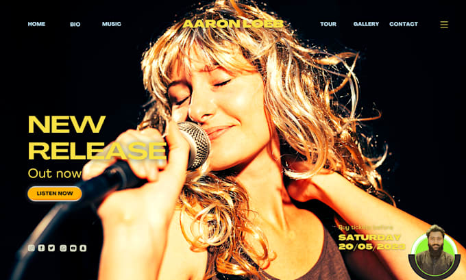 Review I will create a  music website for music artist, producer, dj, band or record label