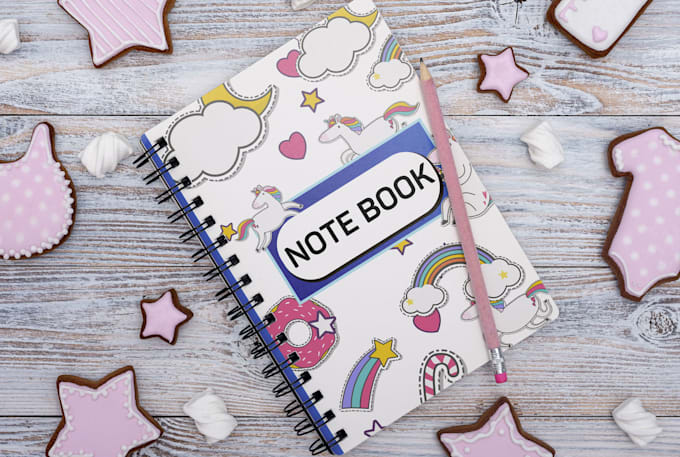 design unique notebook, workbook cover for kids