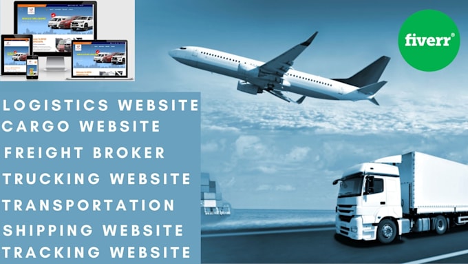 Design logistics cargo freight broker travel trucking website by John
