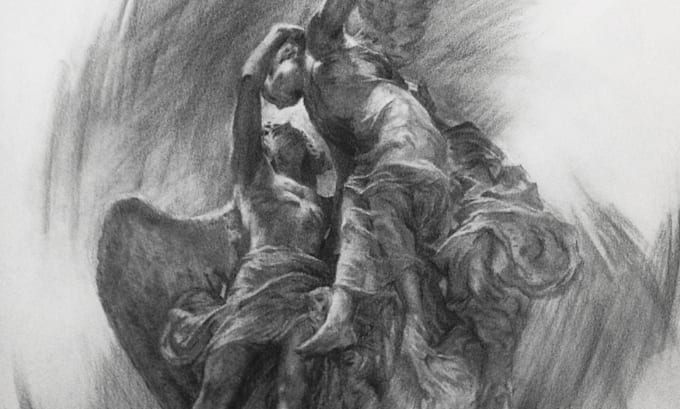draw pencils and charcoal portrait from your photo or idea