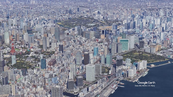 make drone view footage or video from google earth studio