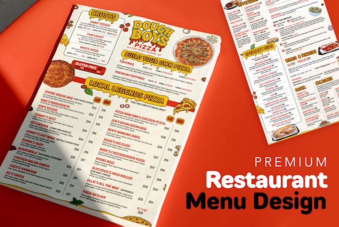 design a high end restaurant menu design for your brand US seller