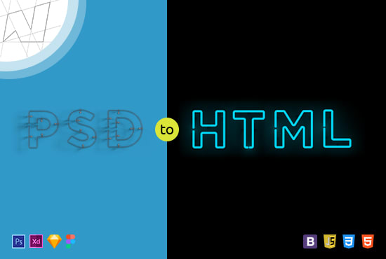 Convert psd to html by Nickeler | Fiverr