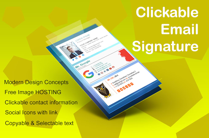 create clickable professional HTML email signature