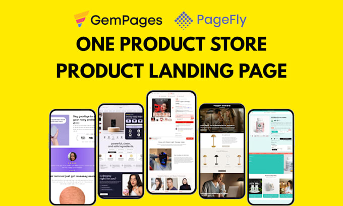 build shopify dropshipping landing page, one product store by gempages, pagefly