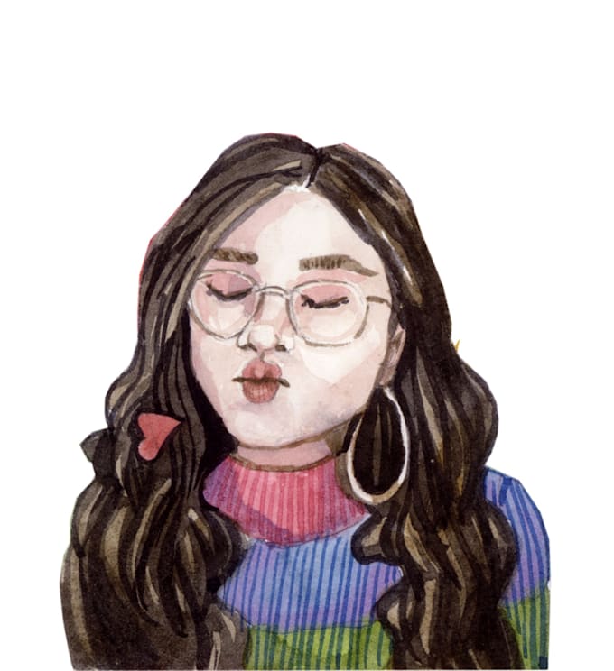 Paint semi realistic real watercolour profile picture avatar by ...