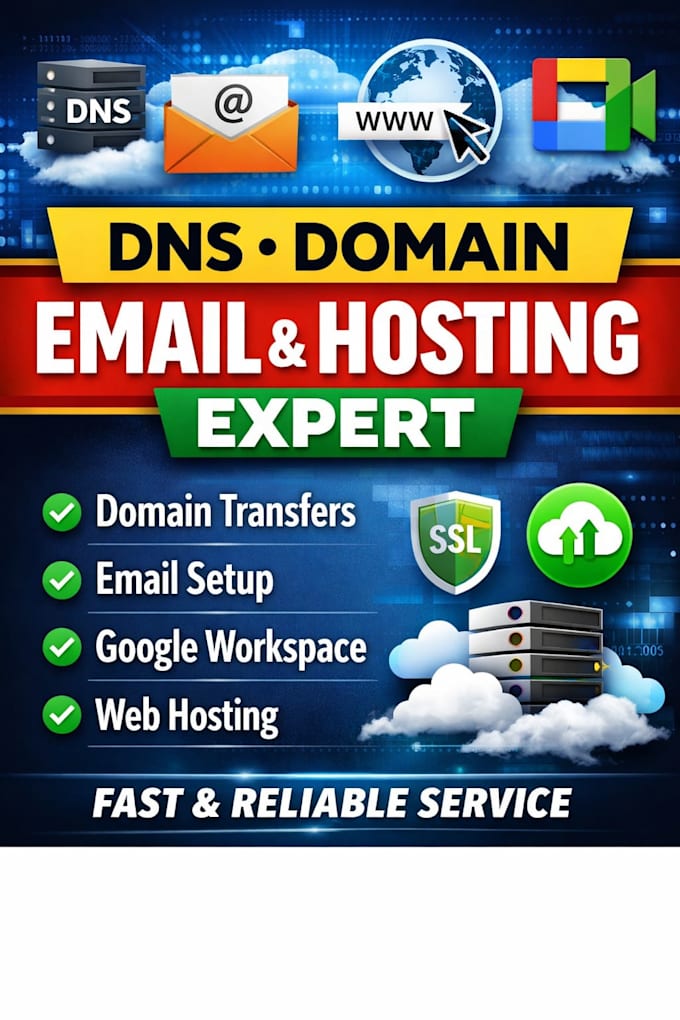 dns, email, transfer domain, hosting, google workspace