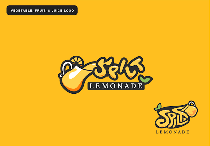 create juice bar, vegetable, fruit smoothies, and cafe logo