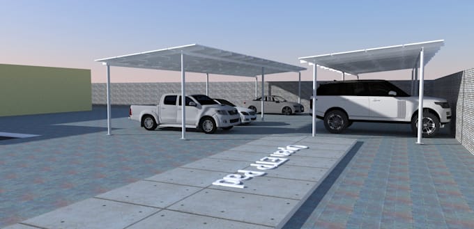 design solar car parking sheds with sketchup and helioscope
