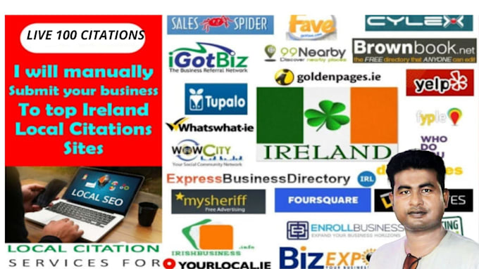 submit 50 local citations for irish business SEO