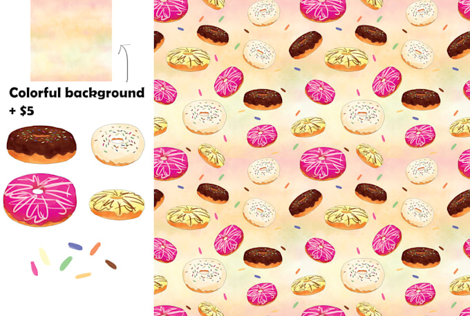 create a pattern in digital watercolor style