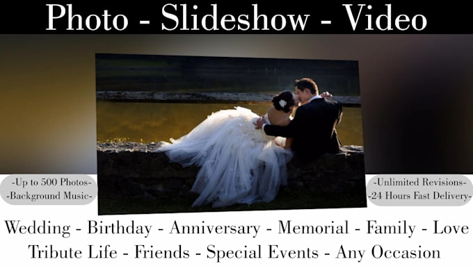 create slideshow photo video up to 500 photos in 24 hours