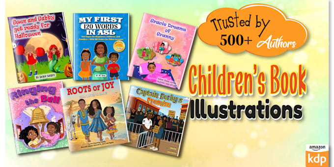 illustrate cute african american children book illustrations
