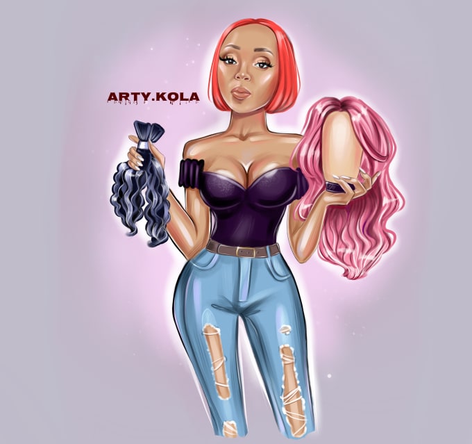 Draw A Beauty Cartoon Portrait Logo