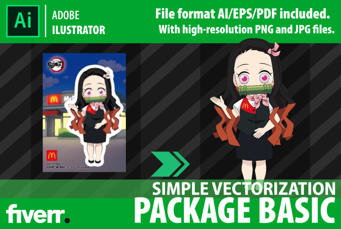 Hire a freelancer to vectorize any character of anime, manga or similar