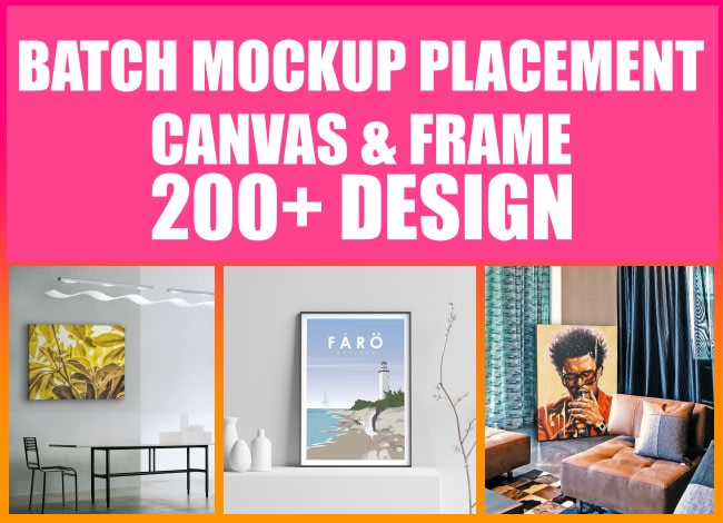 batch canvas frame mockup placement