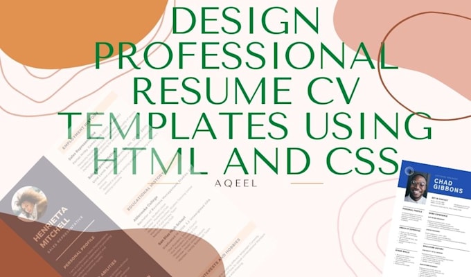 Design professional resume cv templates using html and css