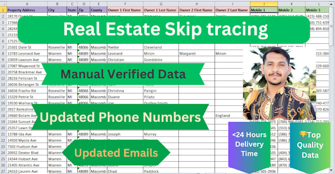 skip trace real estate leads and do bulk skip tracing for wholesale investors